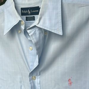 Ralph Lauren Yarmouth Men’s 16, 32/33 pale blue and pink.